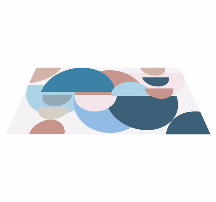 Variace kruhových tvarů Geometrický vinylový koberec - TenStickers
