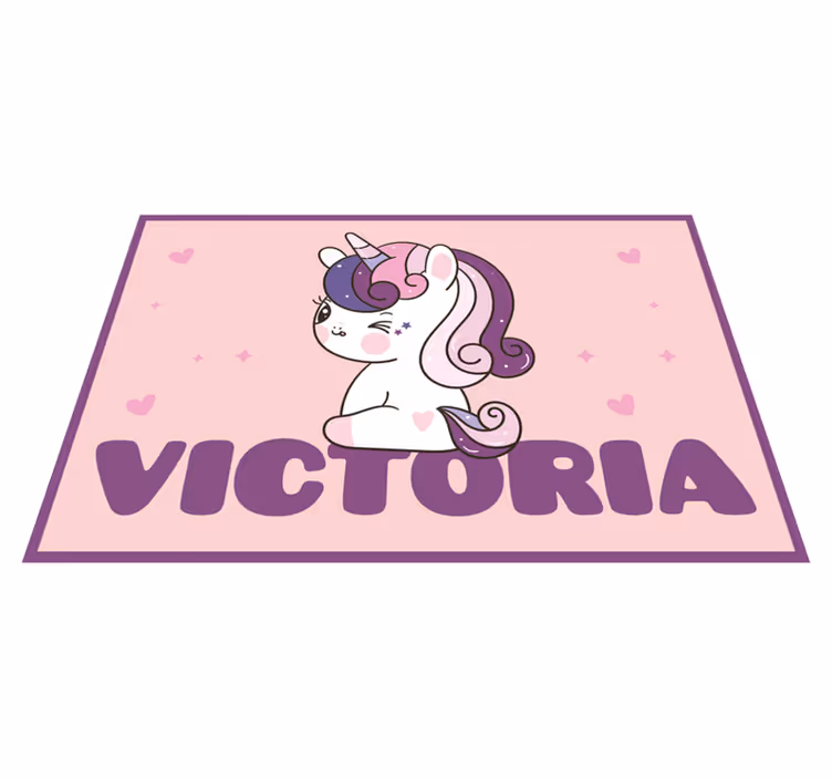 Vinylový koberec se jmény v roztomilém jednorožci - TenStickers
