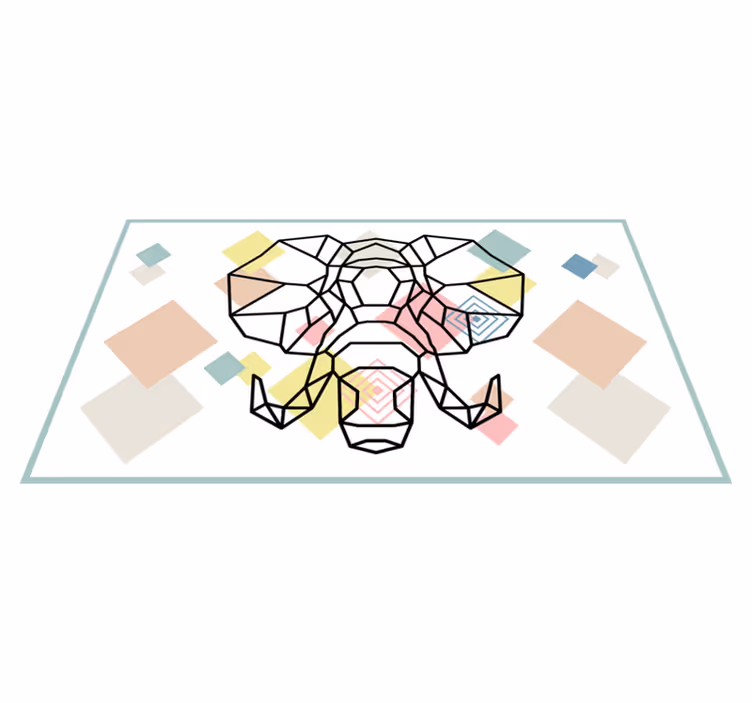 Origami sloní hlava Moderní vinylový koberec - TenStickers