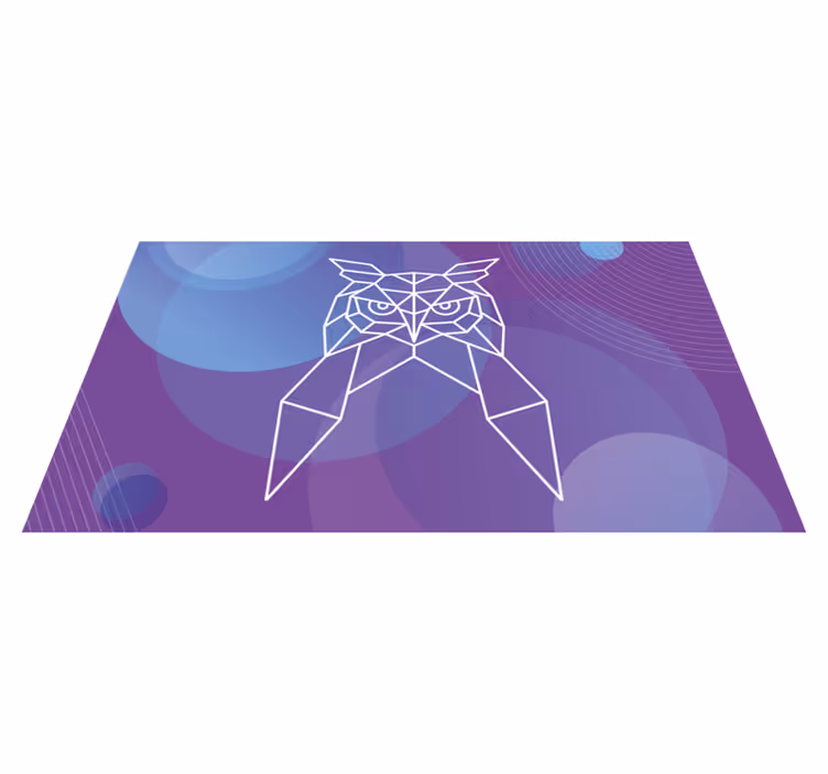 Geometrické umění sovy Zvířecí vinylový koberec - TenStickers