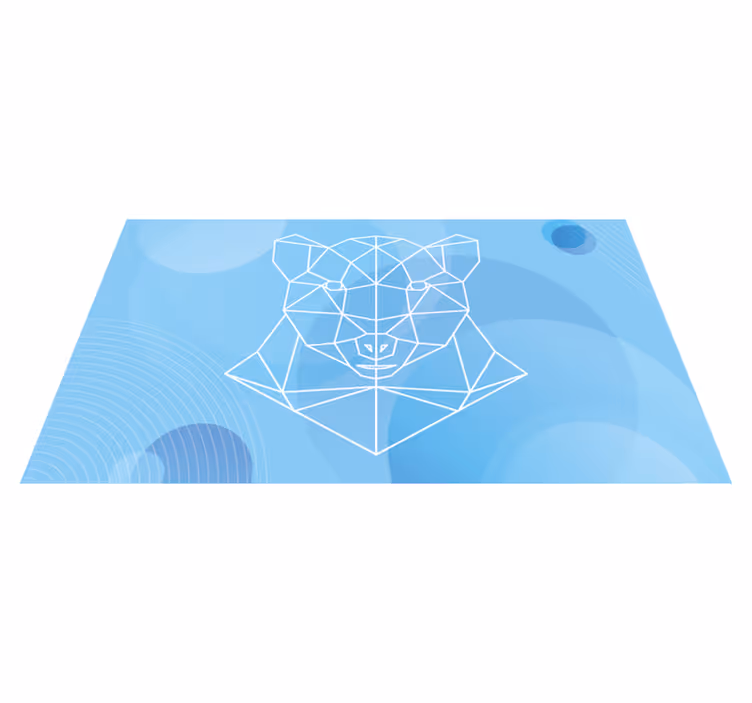 Zvířecí vinylový koberec s geometrickým medvědem - TenStickers