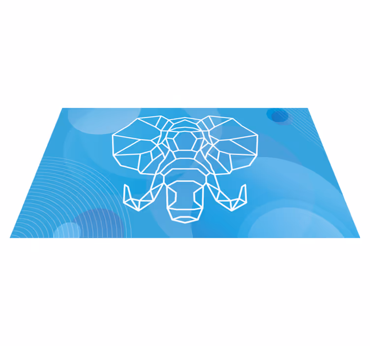 Modrý sloní obličej Zvířecí vinylový koberec - TenStickers