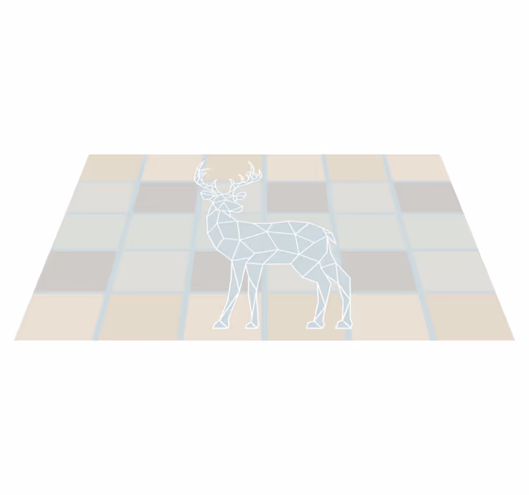 Zvířecí vinylový koberec s motivem origami jelena - TenStickers