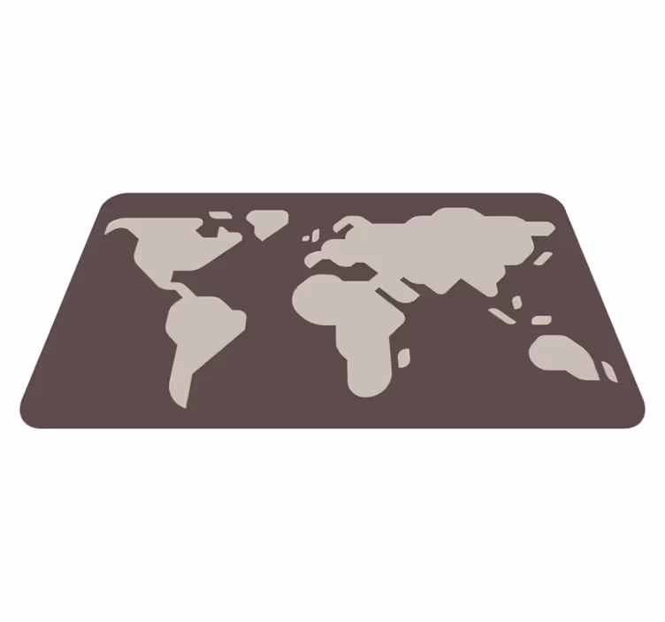 Vinylový koberec z celého světa v béžovošedém vzoru - TenStickers