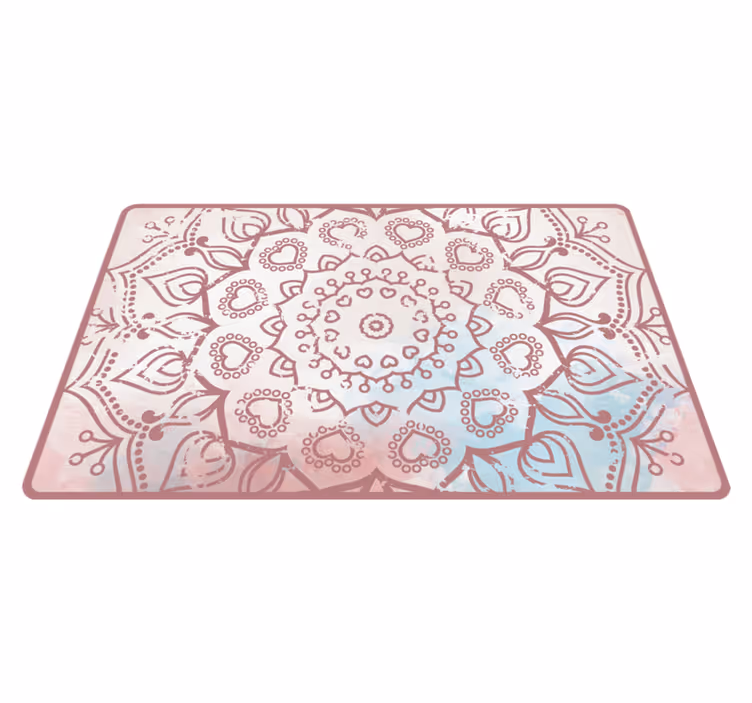 Tažené mandala pastelové barvy mandala vinylový koberec - TenStickers