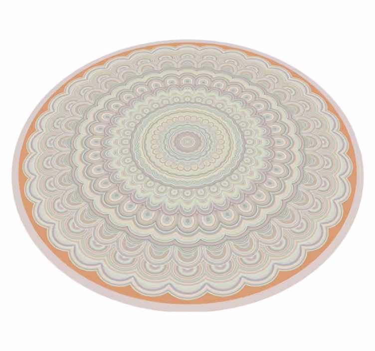 Kruhový béžový mandala vinylový koberec - TenStickers