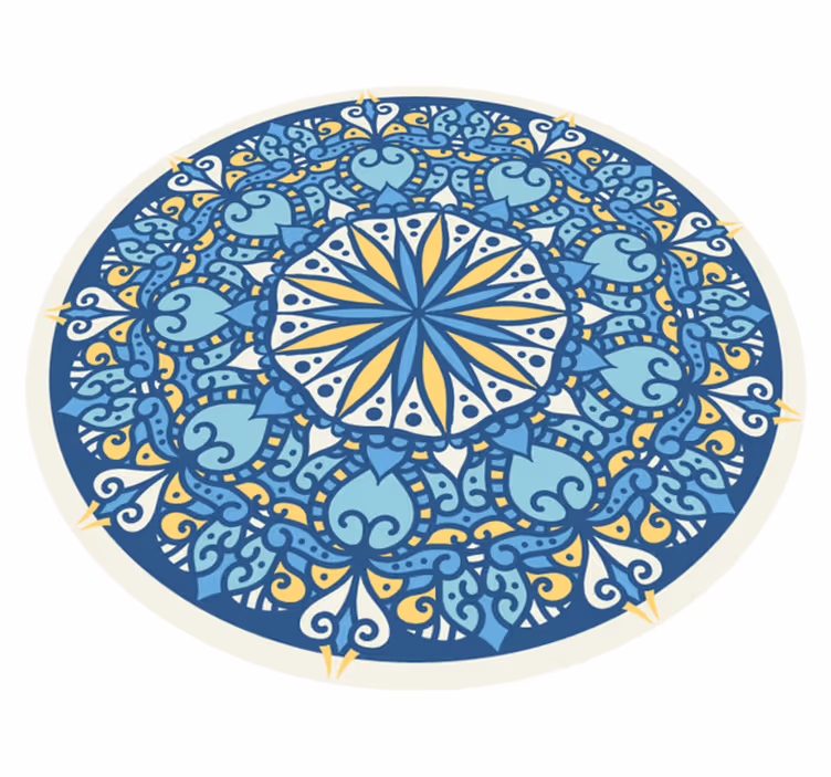 Kruhový mozaikový mandala vinylový koberec - TenStickers