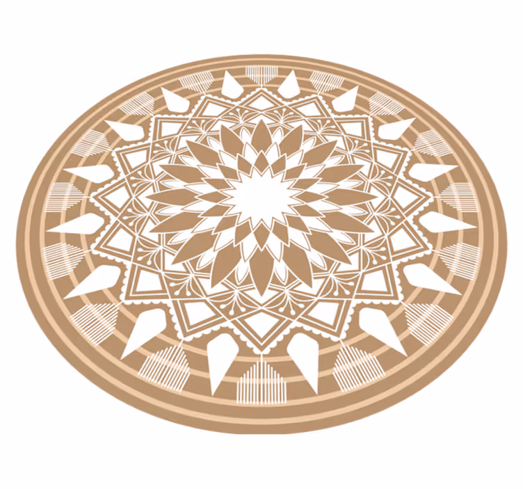 Přírodní velký mandala kruhový vinylový koberec - TenStickers