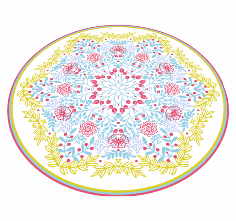 Cikánský krém mandala vinylový koberec - TenStickers