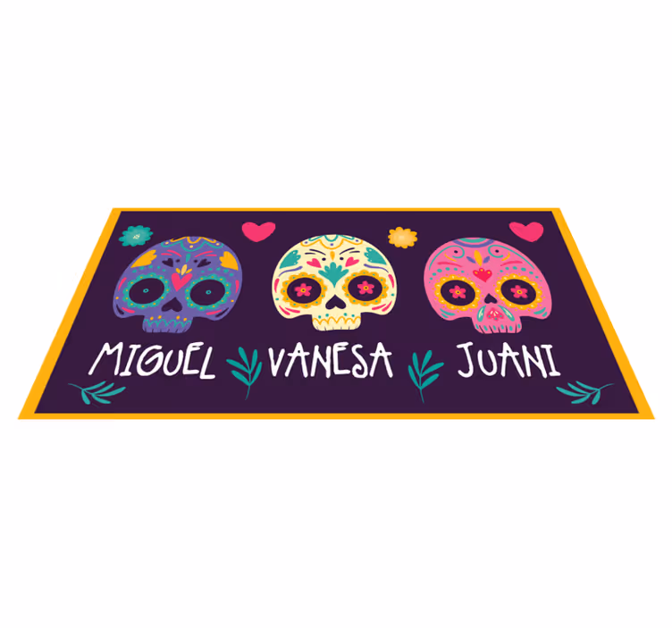 Mexické lebky osobní vinylový koberec - TenStickers