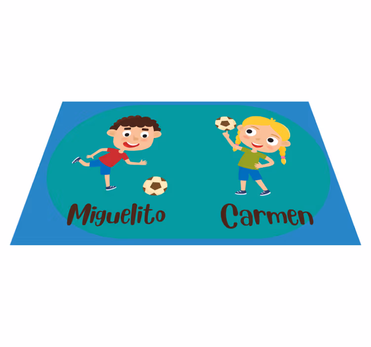 Děti hrají fotbal se jménem Ostatní Vinylový koberec - TenStickers