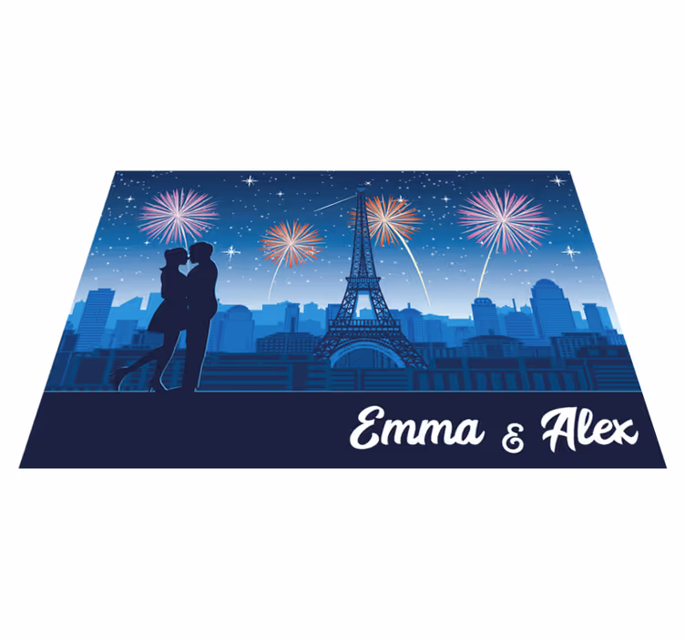 Pařížská romance Vinylový koberec se jmény - TenStickers