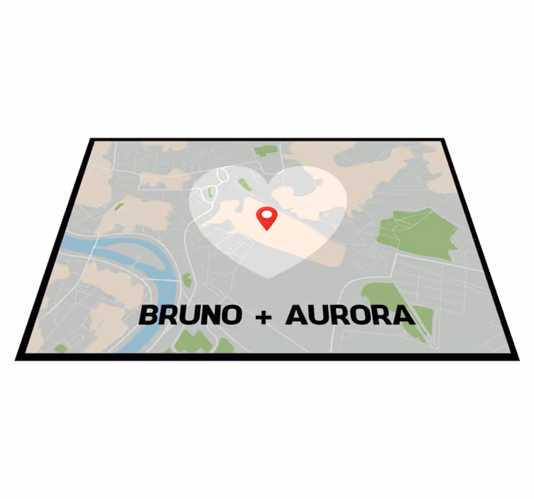 Vinylový koberec se jmény a vlastní mapou - TenStickers