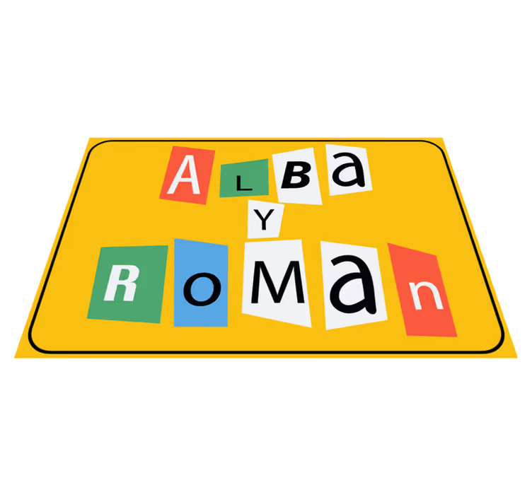 Dílky puzzle pro pár Vinylový koberec se jmény - TenStickers