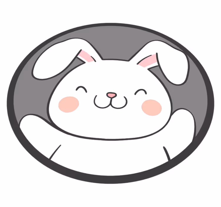 Bílý králíček design Vinylový koberec pro děti - TenStickers