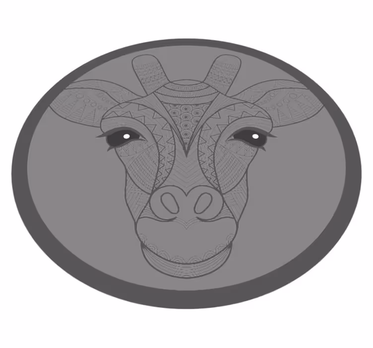 šedá žirafa na hraní pro děti - TenStickers
