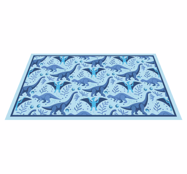 Expedice modrých dinosaurů Ostatní Vinylový koberec - TenStickers
