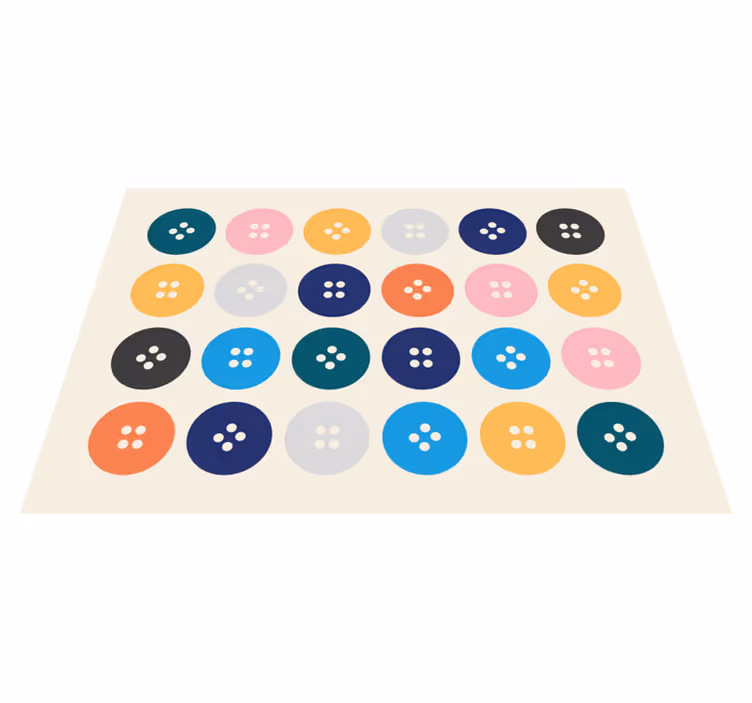 Barevné knoflíky dětské hrací vinylový koberec - TenStickers