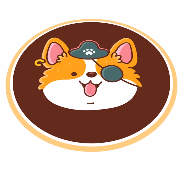 Znak kapitána corgi Moderní vinylový koberec - TenStickers