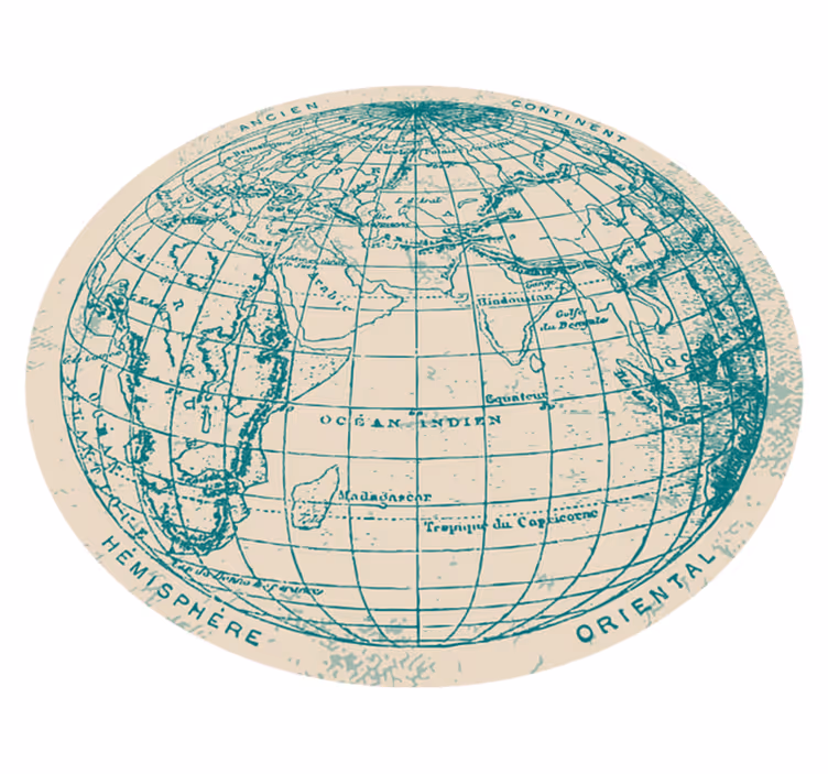 Geografický glóbus design Vinylový koberec z celého světa - TenStickers