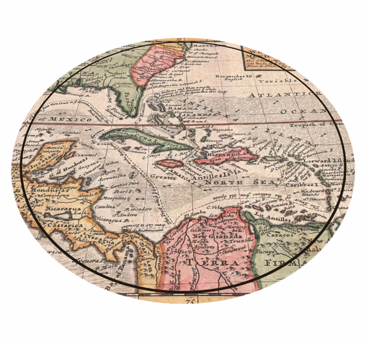 Vintage mapa světa carribean vintage koberec - TenStickers