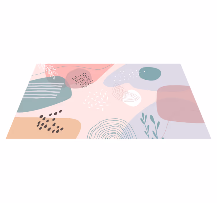 Abstraktní měkké tvary Moderní vinylový koberec - TenStickers