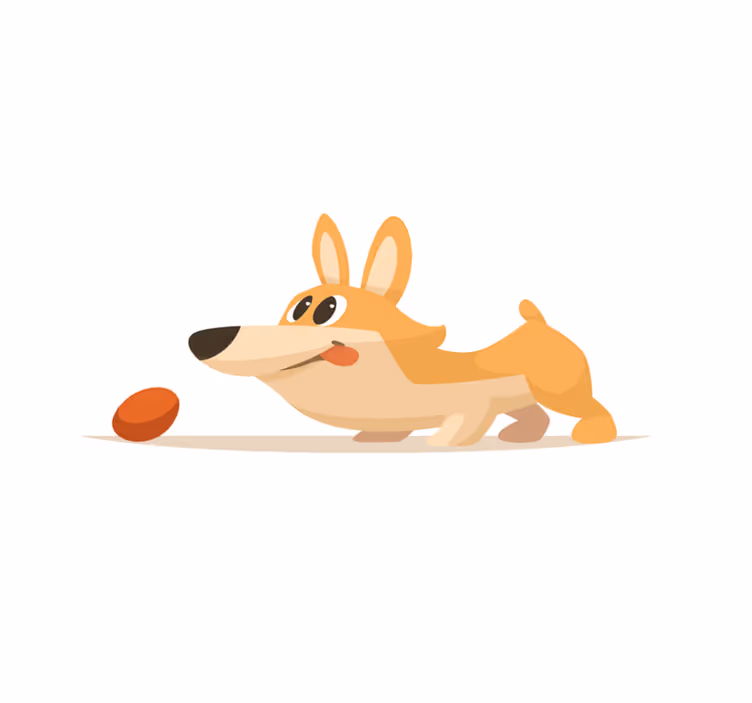 Hravý corgi honička Ostatní Vinylový koberec - TenStickers