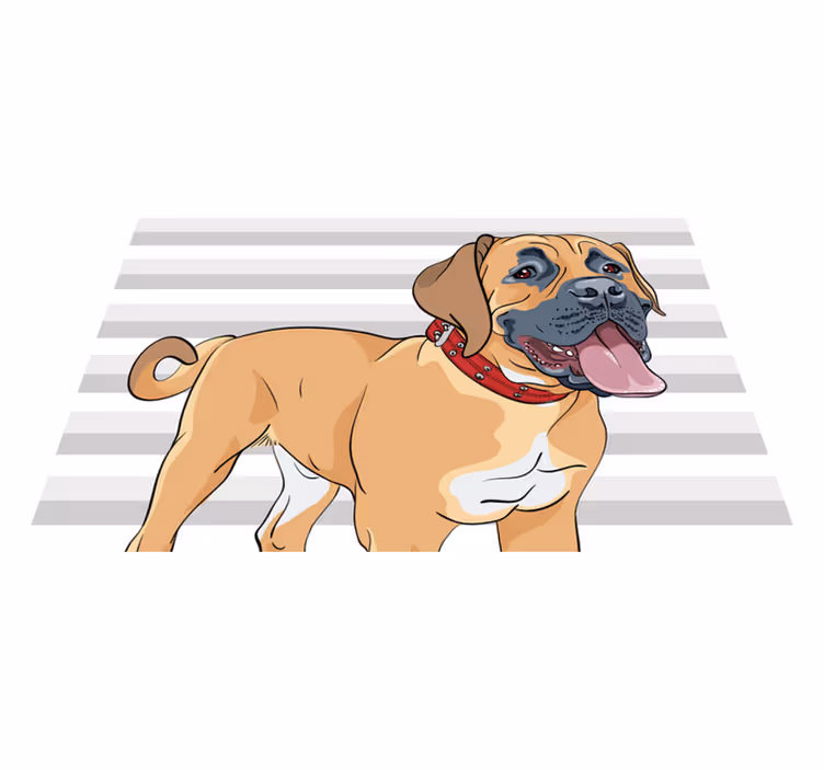 Ilustrace funícího mastifa Zvířecí vinylový koberec - TenStickers