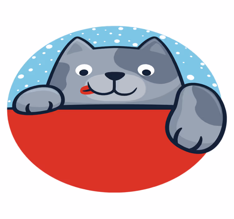 Okouzlující kočka ilustrace Zvířecí vinylový koberec - TenStickers