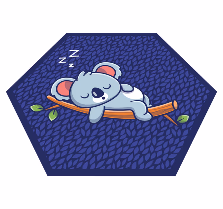Spící koala na větvičce zvířecího koberce - TenStickers