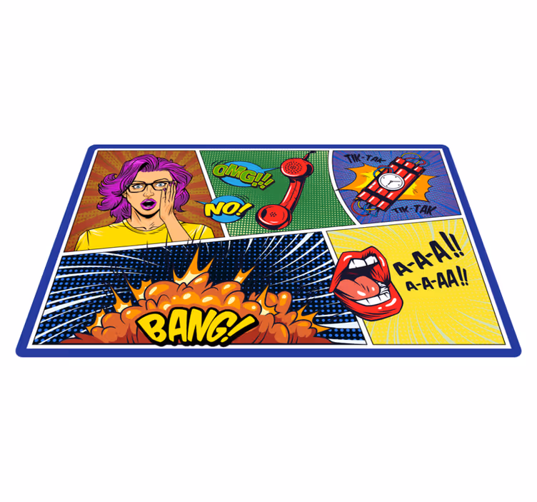 Komiks s výbušnými paprsky koberec do ložnice - TenStickers