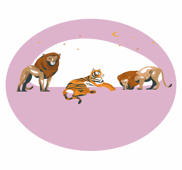 Divoká zvířata na safari Zvířecí vinylový koberec - TenStickers