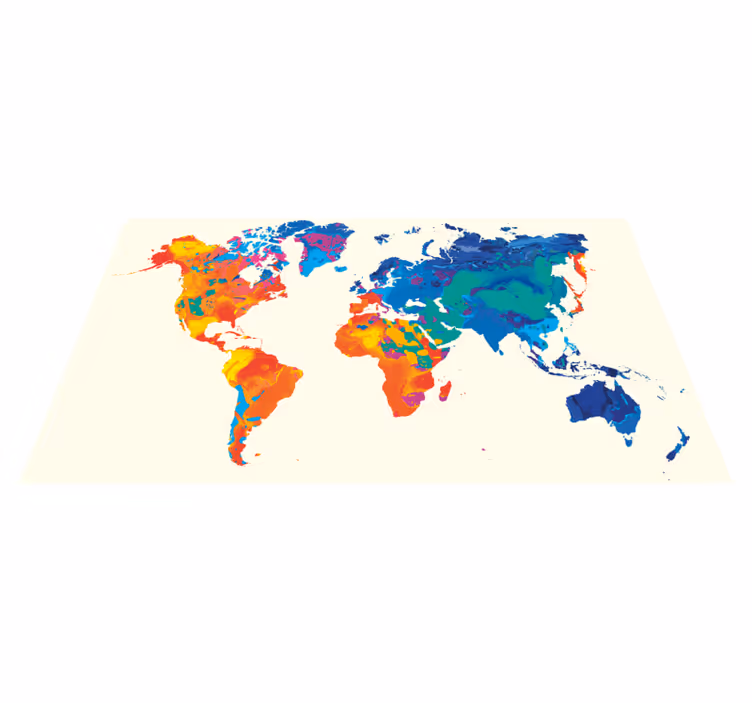 Vinylový koberec z celého světa Živý globální atlas - TenStickers