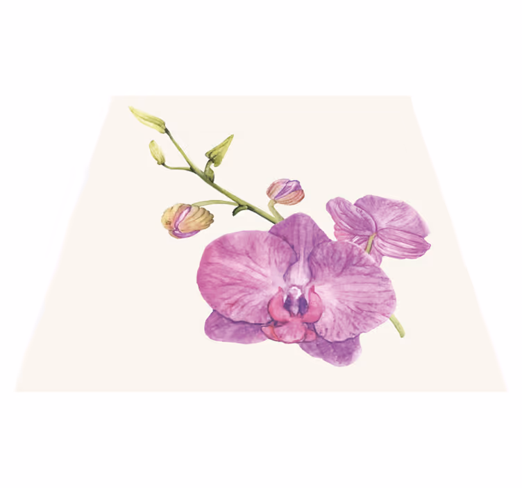 Vinylový koberec s květinami a rostlinami fialové orchideje - TenStickers