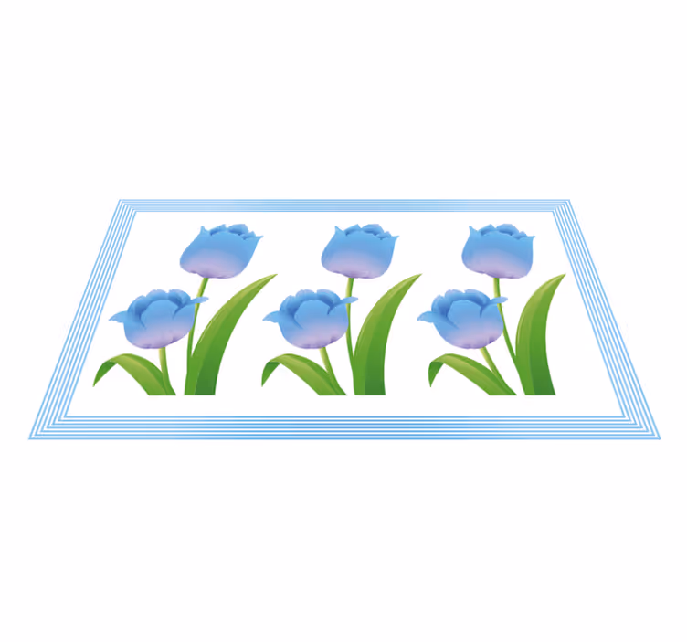 Modrý tulipán Vinylový koberec s květinami a rostlinami - TenStickers