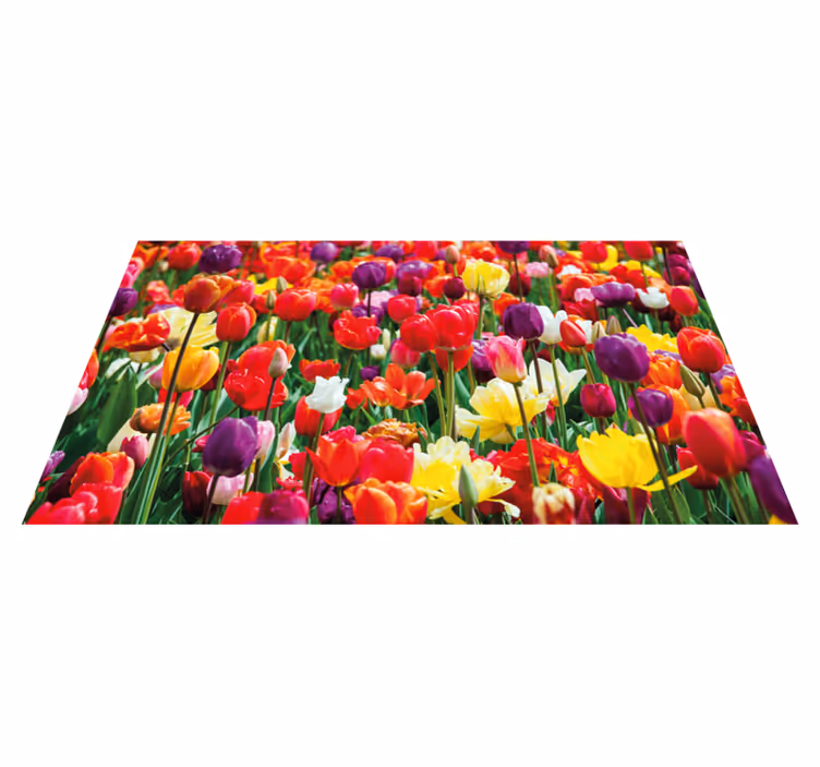 Vinylový koberec s květinami a rostlinami tulipány - TenStickers