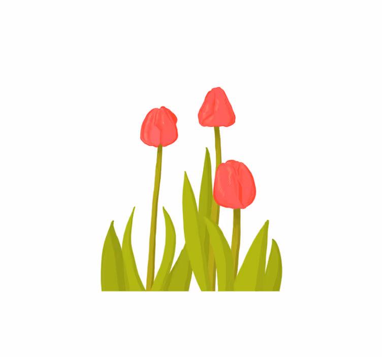 Vinylový koberec s květinami a rostlinami tulipánové květy - TenStickers