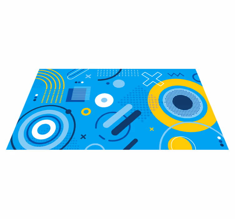 Modrý moderní motiv Geometrický vinylový koberec - TenStickers