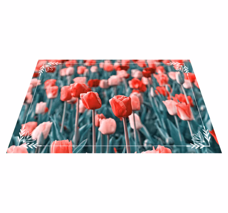 Různé tulipány poblíž květinový koberec - TenStickers