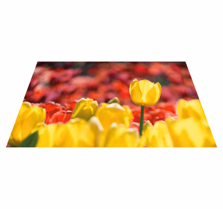 Vinylový koberec s květinami a rostlinami Žluté tulipány - TenStickers