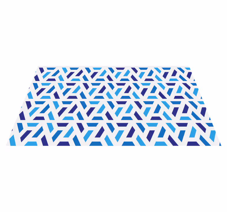 Modrý geometrický vzor dlaždice koberec - TenStickers