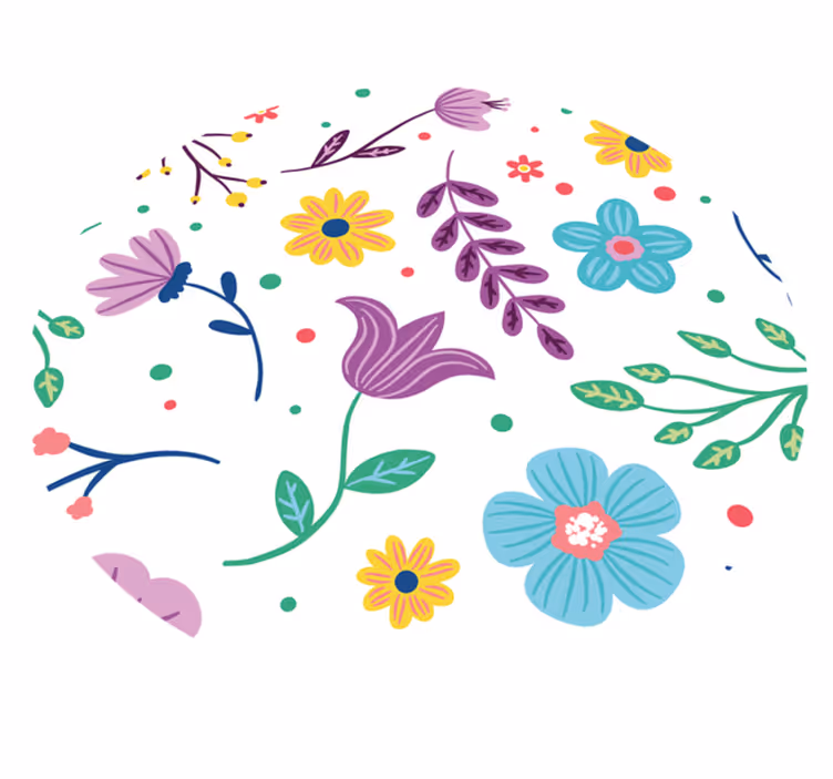 Barevné květiny vzor květinový koberec - TenStickers
