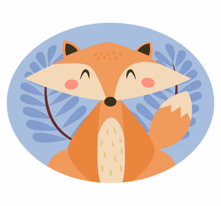 Smart fox pastelové barvy zvířecí koberec - TenStickers