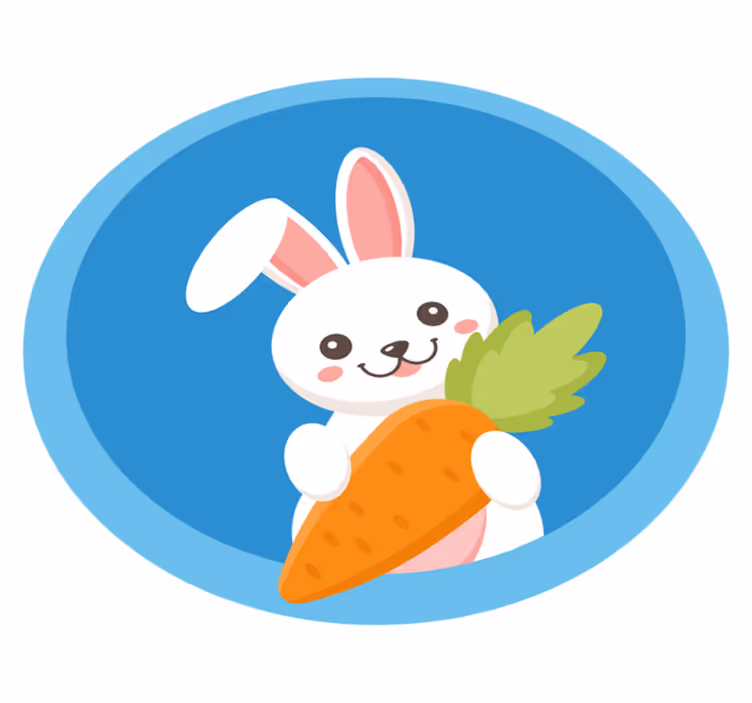 Králík s jedním uchem nahoru zvířecí koberec - TenStickers
