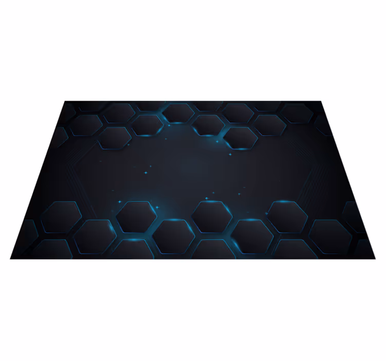 Modré šestiúhelníkové rozložení Geometrický vinylový koberec - TenStickers