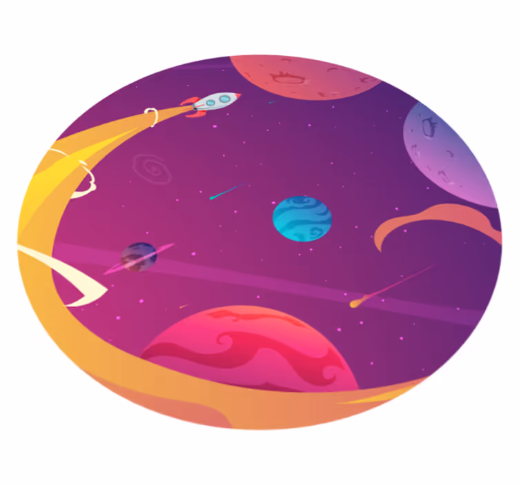 Cesta kosmickou raketou Vinylový koberec s hvězdami - TenStickers