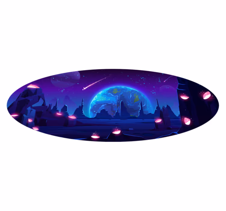 Kreslený vesmírný povrchový vinylový koberec - TenStickers