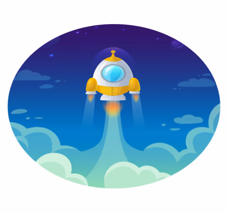 Scéna odpálení rakety Vinylový koberec s hvězdami - TenStickers