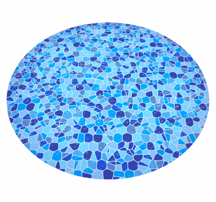 Mozaiková modrá textura Mramorový vinylový koberec - TenStickers