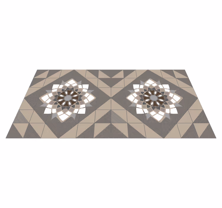 Geometrický květinový motiv Mozaikový vinylový koberec - TenStickers